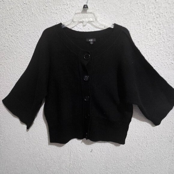 AGB Womens Black gorpcore Button-Front Cardigan Sweater XL - Picture 1 of 6